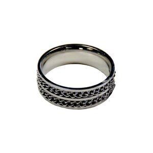 Inox Men's Stainless Steel Double Chain Ring
